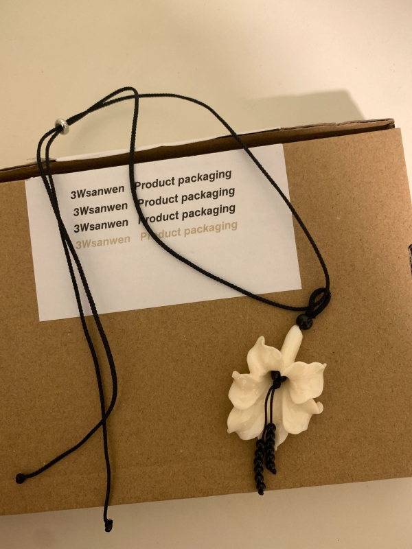 Colier cu pandantiv în formă de floare, din șnur de piele, pandantiv din rășină, lanț claviculă, bijuterii pentru femei