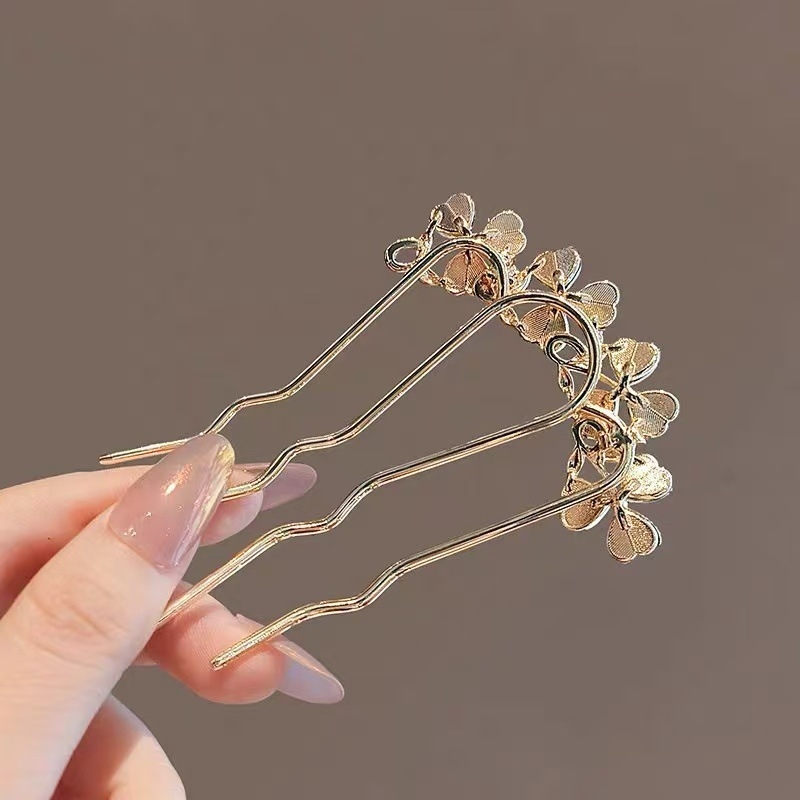 U-formos plaukų segtukas, lydinys, elektroplatavimas, elegantiškas moterų galvos aksesuaras