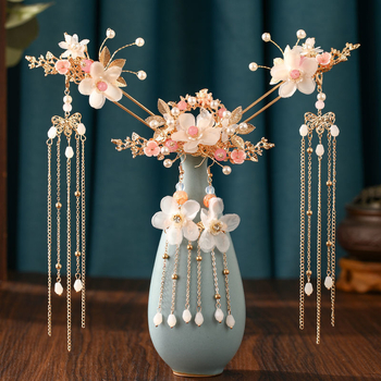 Hanfu plaukų segtukas – retro, antikinio stiliaus su kutais ir dragonfly motyvu, rankų darbo metalinis aksesuaras moterims