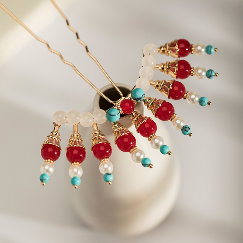 Hanfu hajtű – kézzel készített ötvözet, retro stílusú női hajdísz