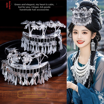 Etno-stílusú hajcsat, ötvözetből, levél motívummal, kézzel készített, testreszabható