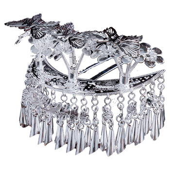 Etno-stílusú hajcsat, ötvözetből, levél motívummal, kézzel készített, testreszabható