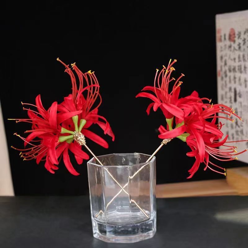 Hajtű gyöngyvirággal, ötvözet, vintage stílus, kézzel készített