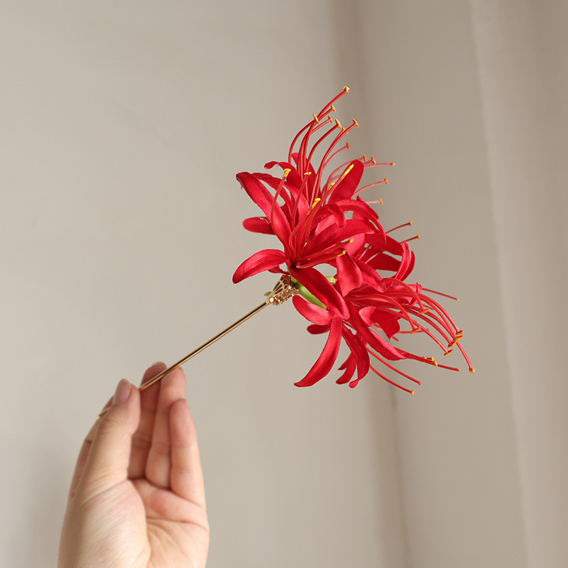 Hajtű gyöngyvirággal, ötvözet, vintage stílus, kézzel készített