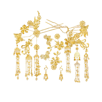 Vjenčani ukosnica za kosu s resicama i klipsom za uši – vintage stil, legura, elektroplatiranje, pogodno kao dar za vjenčanje (Alloy; Vintage; Tassel; Electroplating; Wedding)