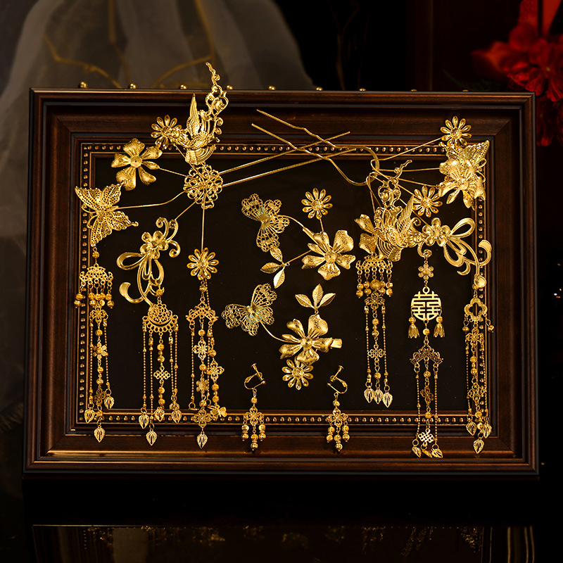 Vjenčani ukosnica za kosu s resicama i klipsom za uši – vintage stil, legura, elektroplatiranje, pogodno kao dar za vjenčanje (Alloy; Vintage; Tassel; Electroplating; Wedding)