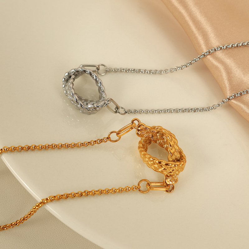 Titāna tērauda džemperu kaklarota, plaid raksts, ar pendantu iekļauts, universāls modes aksesuārs, paplašināšanas ķēde