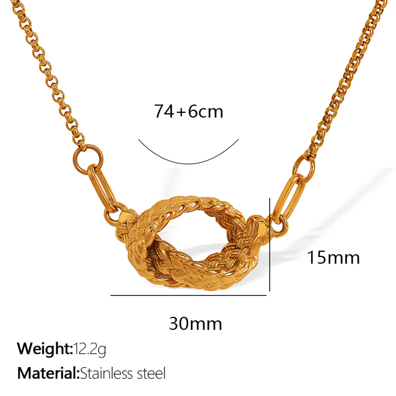 Titāna tērauda džemperu kaklarota, plaid raksts, ar pendantu iekļauts, universāls modes aksesuārs, paplašināšanas ķēde