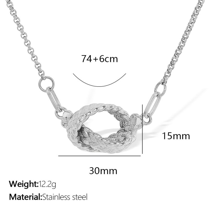 Titāna tērauda džemperu kaklarota, plaid raksts, ar pendantu iekļauts, universāls modes aksesuārs, paplašināšanas ķēde
