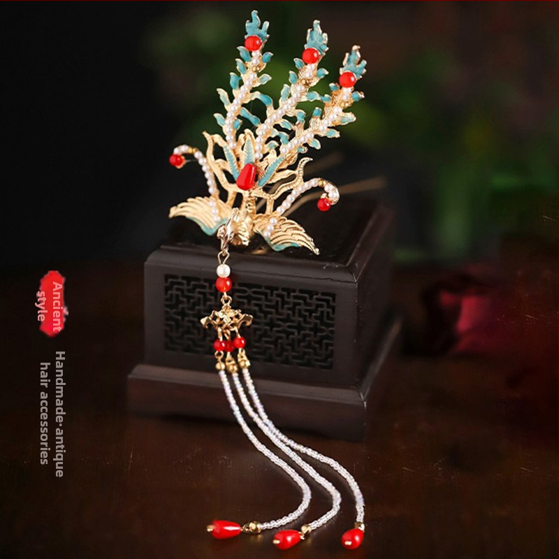 Retro bojtos hajdísz ötvözetből, női kiegészítő, Seiko felületkezelés, testreszabás elérhető