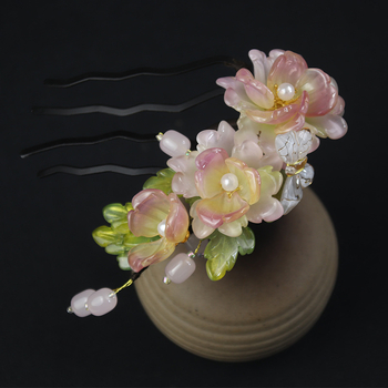 Accesoriu pentru păr, stil antic, formă de floare, material sticlă, lansare vara 2025