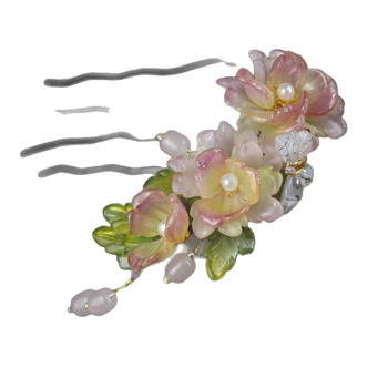 Accesoriu pentru păr, stil antic, formă de floare, material sticlă, lansare vara 2025