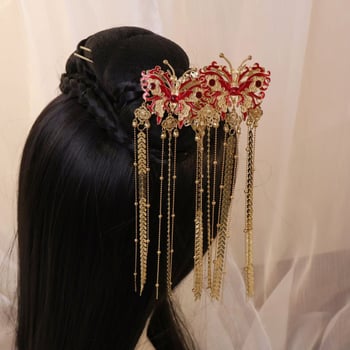 Clema de păr cu design original, material aliaj, decor floral, realizare manuală, ambalaj individual