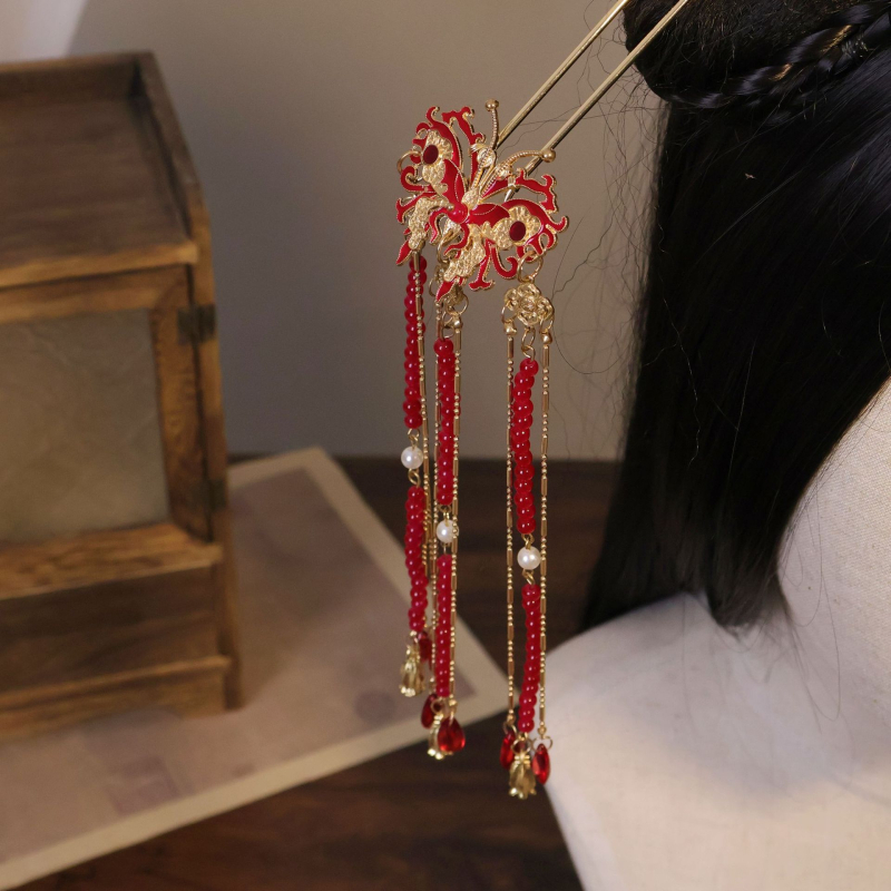 Clema de păr cu design original, material aliaj, decor floral, realizare manuală, ambalaj individual