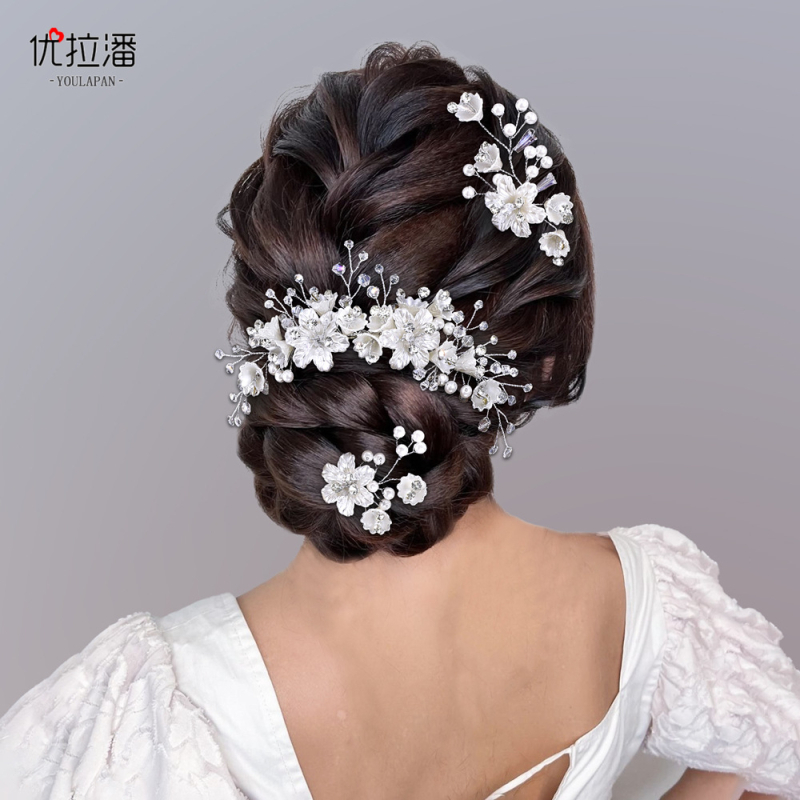 Yulapan Hp755 Gyöngyös virág alakú hajcsat – Női hajkiegészítő, esküvőre