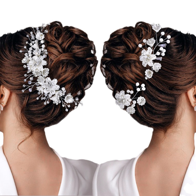 Yulapan Hp755 Gyöngyös virág alakú hajcsat – Női hajkiegészítő, esküvőre