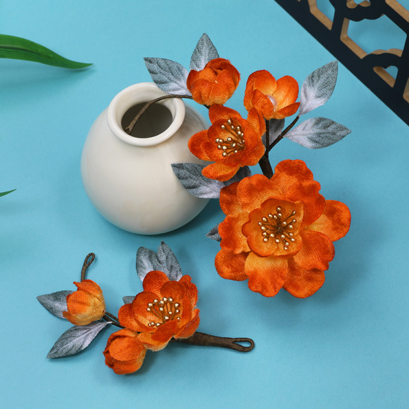 Ručni tekstilni cvjetni dodatak za kosu u antičkom stilu, hanfu dodatak, prilagodljiv