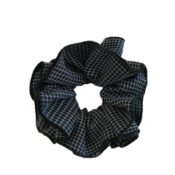 Scrunchie pentru păr cu carouri în straturi, din material textil, realizat manual, stil coreean, elasticitate mare