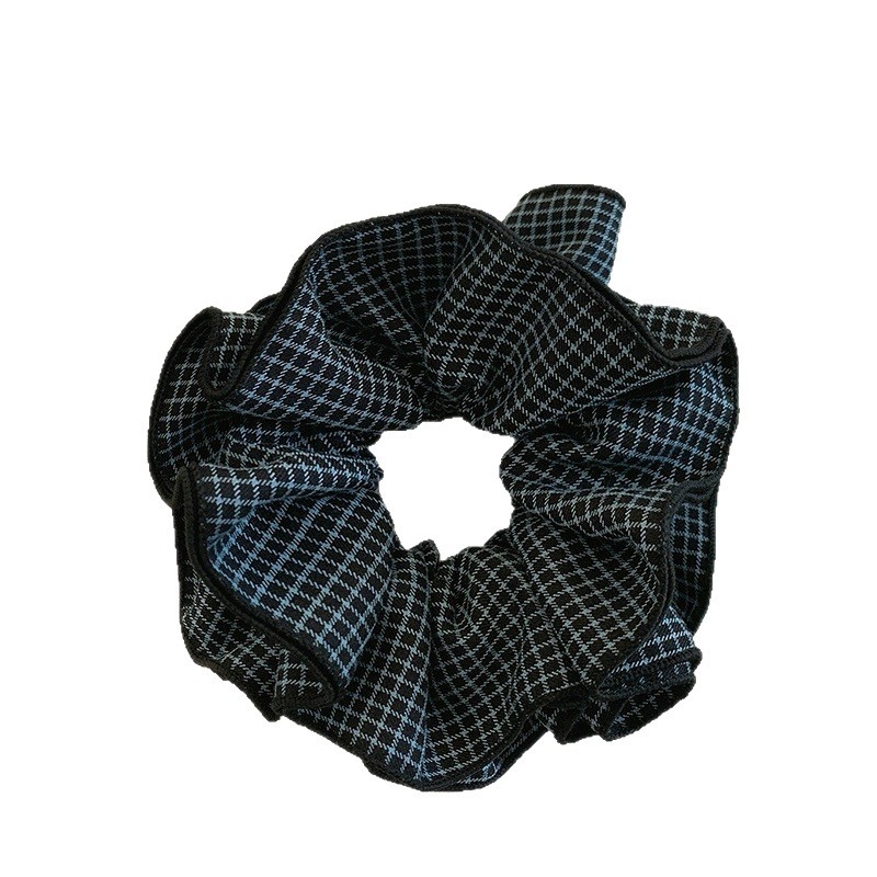 Scrunchie pentru păr cu carouri în straturi, din material textil, realizat manual, stil coreean, elasticitate mare