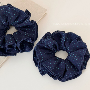 Elastic de păr din țesătură cu buline, lucrat manual, stil korean, formă lejeră, design de strângere