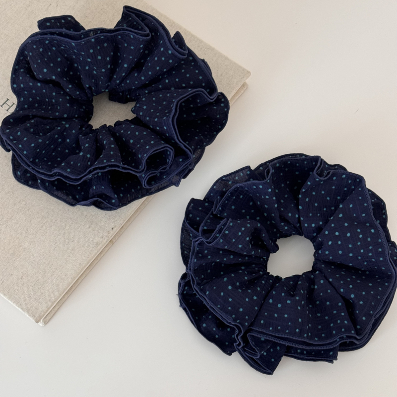 Elastic de păr din țesătură cu buline, lucrat manual, stil korean, formă lejeră, design de strângere