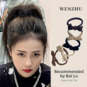 Koreai stílusú masnis hajgumi magas copfhoz, szövött, rugalmas és tartós