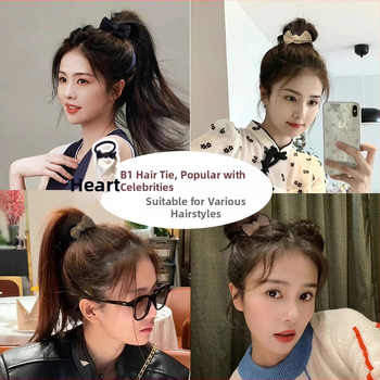 Koreai stílusú masnis hajgumi magas copfhoz, szövött, rugalmas és tartós