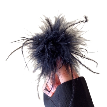 Agrafă pentru păr cu pene, lucru manual, stil pastoral, materiale mixte, primăvara 2025