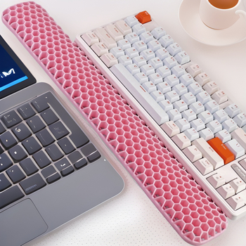 Rokas atbalsta plāksne tastatūrai un pelei – divpusēja TPE ar dobumu dizainu, biroja lietošanai, ūdensizturīgs, pretslīdošs, nolietojumizturīgs, viegli tīrāms