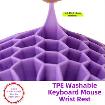 Rokas atbalsta plāksne tastatūrai un pelei – divpusēja TPE ar dobumu dizainu, biroja lietošanai, ūdensizturīgs, pretslīdošs, nolietojumizturīgs, viegli tīrāms