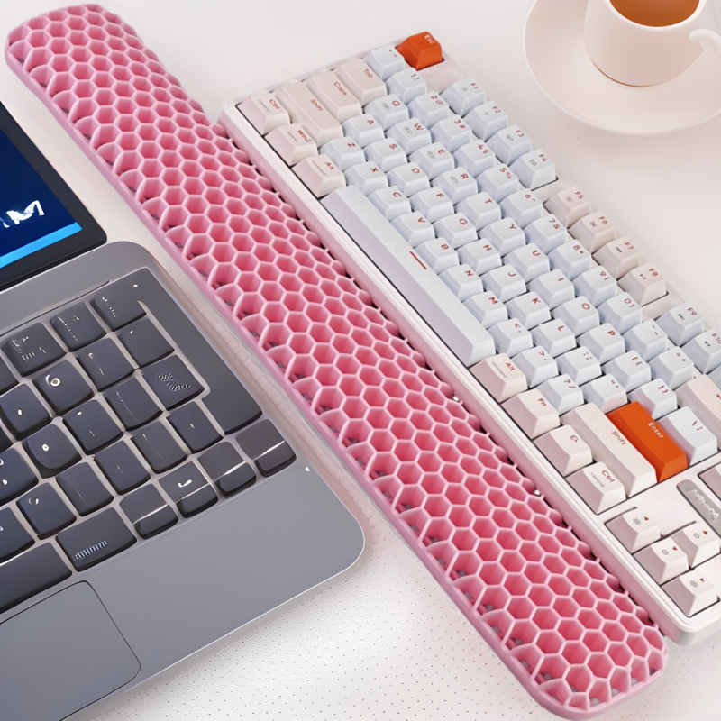 Rokas atbalsta plāksne tastatūrai un pelei – divpusēja TPE ar dobumu dizainu, biroja lietošanai, ūdensizturīgs, pretslīdošs, nolietojumizturīgs, viegli tīrāms