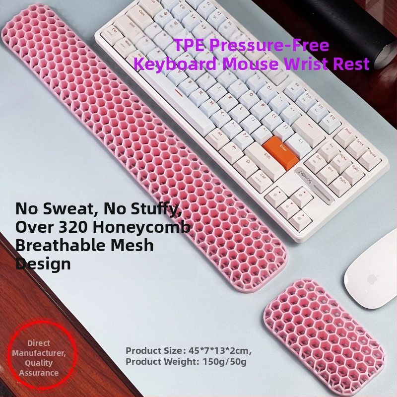 Klaviatuuri ja hiire randmealune – kahekülgne TPE randmealune, õõneskujundus, kontori kasutus, veekindel, libisemiskindel, kulumisvastane, kergelt puhastatav