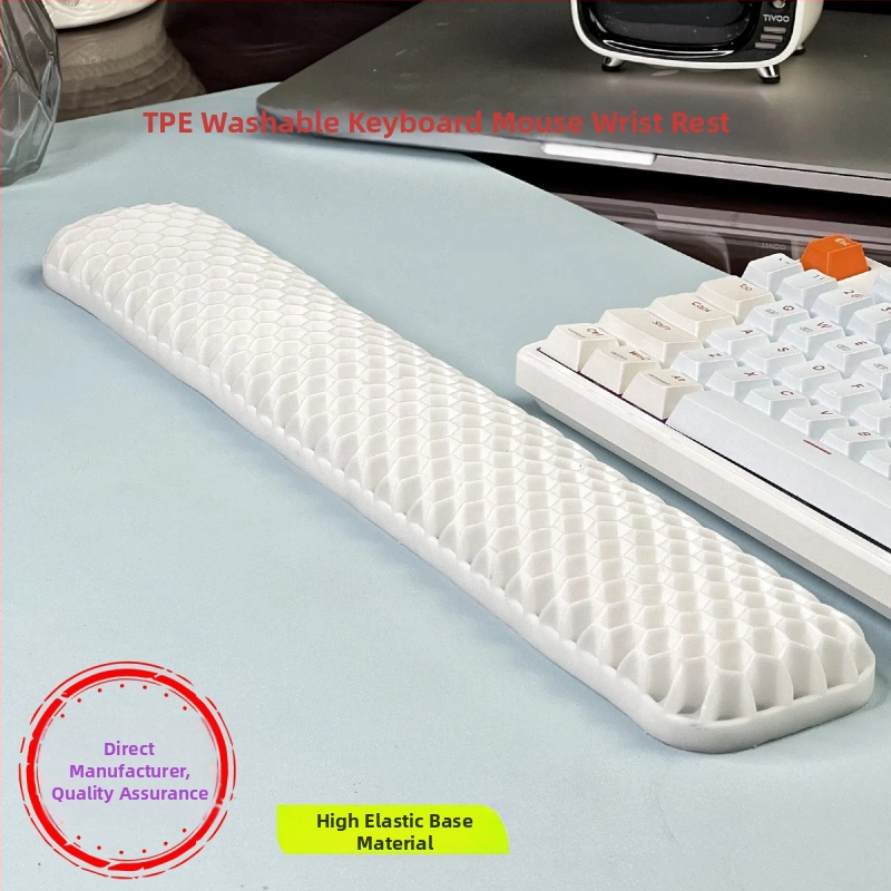 Rokas atbalsta plāksne tastatūrai un pelei – divpusēja TPE ar dobumu dizainu, biroja lietošanai, ūdensizturīgs, pretslīdošs, nolietojumizturīgs, viegli tīrāms