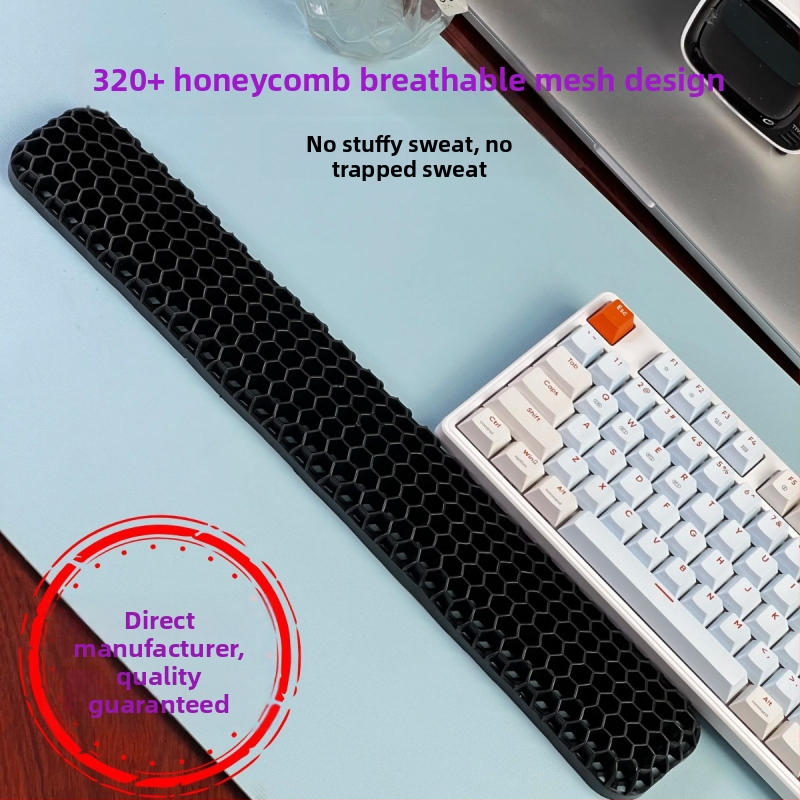 Rokas atbalsta plāksne tastatūrai un pelei – divpusēja TPE ar dobumu dizainu, biroja lietošanai, ūdensizturīgs, pretslīdošs, nolietojumizturīgs, viegli tīrāms