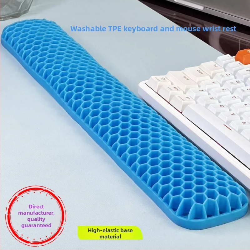 Rokas atbalsta plāksne tastatūrai un pelei – divpusēja TPE ar dobumu dizainu, biroja lietošanai, ūdensizturīgs, pretslīdošs, nolietojumizturīgs, viegli tīrāms