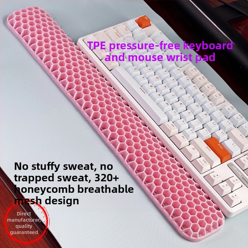 Rokas atbalsta plāksne tastatūrai un pelei – divpusēja TPE ar dobumu dizainu, biroja lietošanai, ūdensizturīgs, pretslīdošs, nolietojumizturīgs, viegli tīrāms