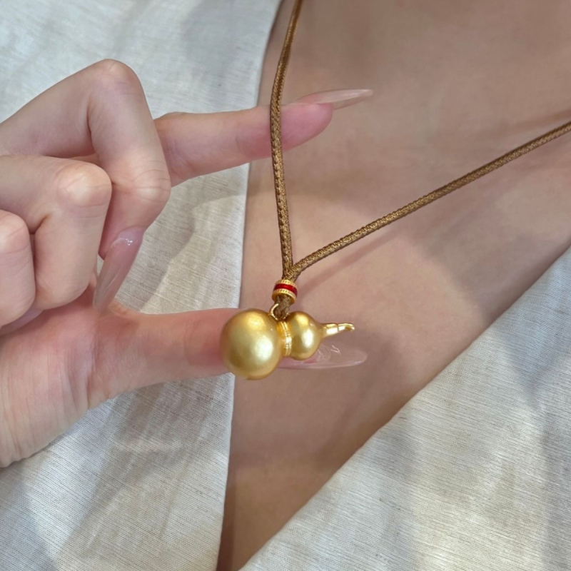 Colier cu pandantiv din cupru în formă de dovleac, placare electroplată, finisaj mat, unisex