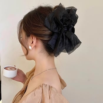 Doplnok na hlavu zo sieťoviny, mašľový minimalistický dizajn, ručná výroba, držiaci klip na vlasy