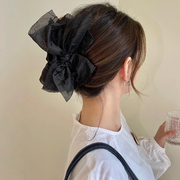 Doplnok na hlavu zo sieťoviny, mašľový minimalistický dizajn, ručná výroba, držiaci klip na vlasy