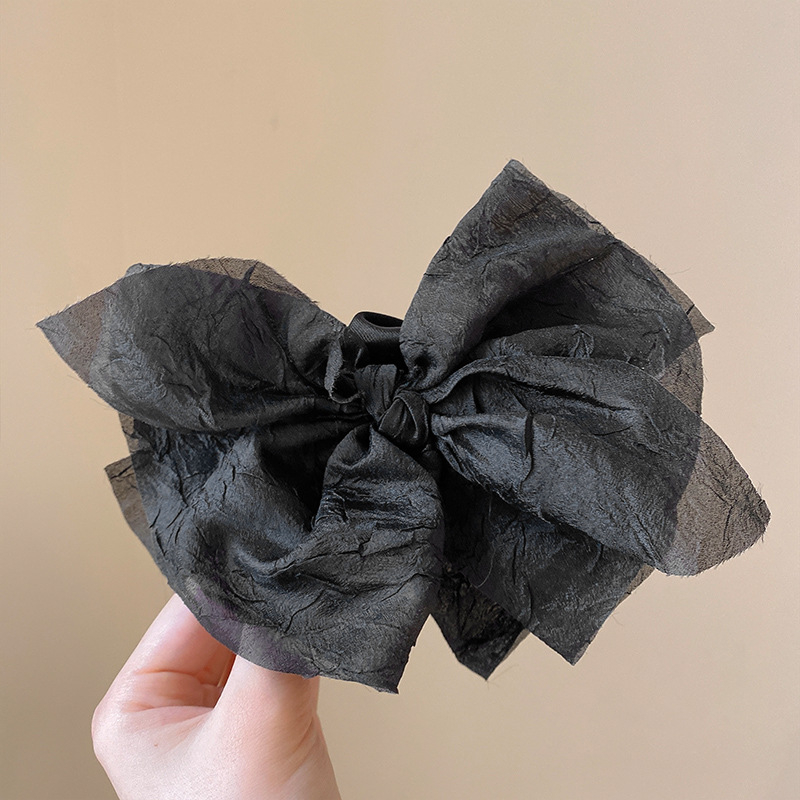 Doplnok na hlavu zo sieťoviny, mašľový minimalistický dizajn, ručná výroba, držiaci klip na vlasy