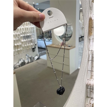 Ogrlica sa srcolikim privjeskom od smole na kugličnom lančiću, elektrogalvanski premaz, Bubble.B, unisex, korejski stil