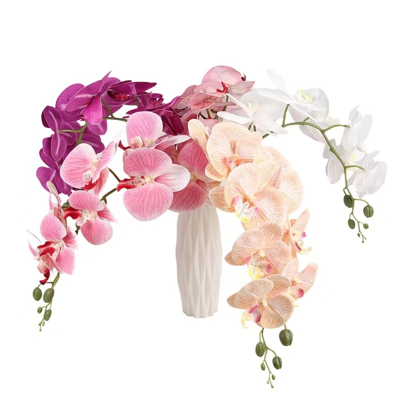 Phalaenopsis umjetna orhideja, 3D ispis, svilenih latica, pogodno za vjenčanja i kućnu dekoraciju