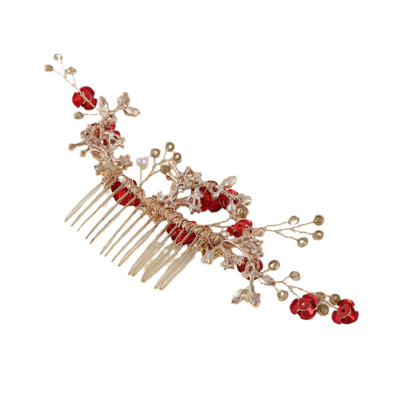 Nevjesta češalj za kosu – ručno izrađeno, legure rhinestones kristali, cvjetni motiv, vjenčani dodatak