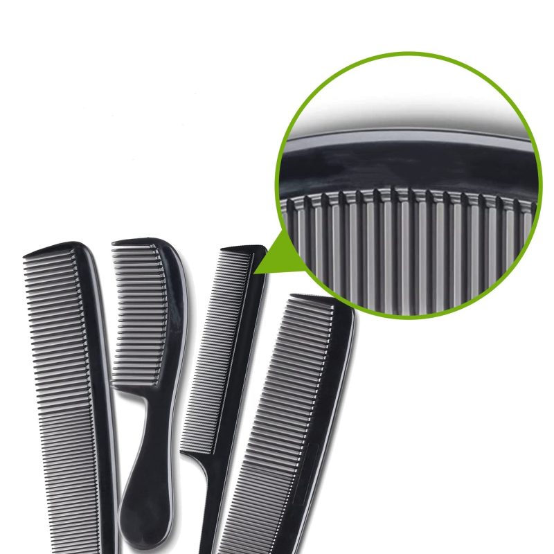 Set frizerskih češljeva: široko i fine zube, ručka miše rep, plastika, porijeklo Zhejiang, za pletenje, rezanje i stiliziranje kovrčave kose