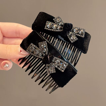 Plaukų segtukas moterims su kaspinu, rankų darbo, madingas stilius, mišrios medžiagos, 2025 žiema