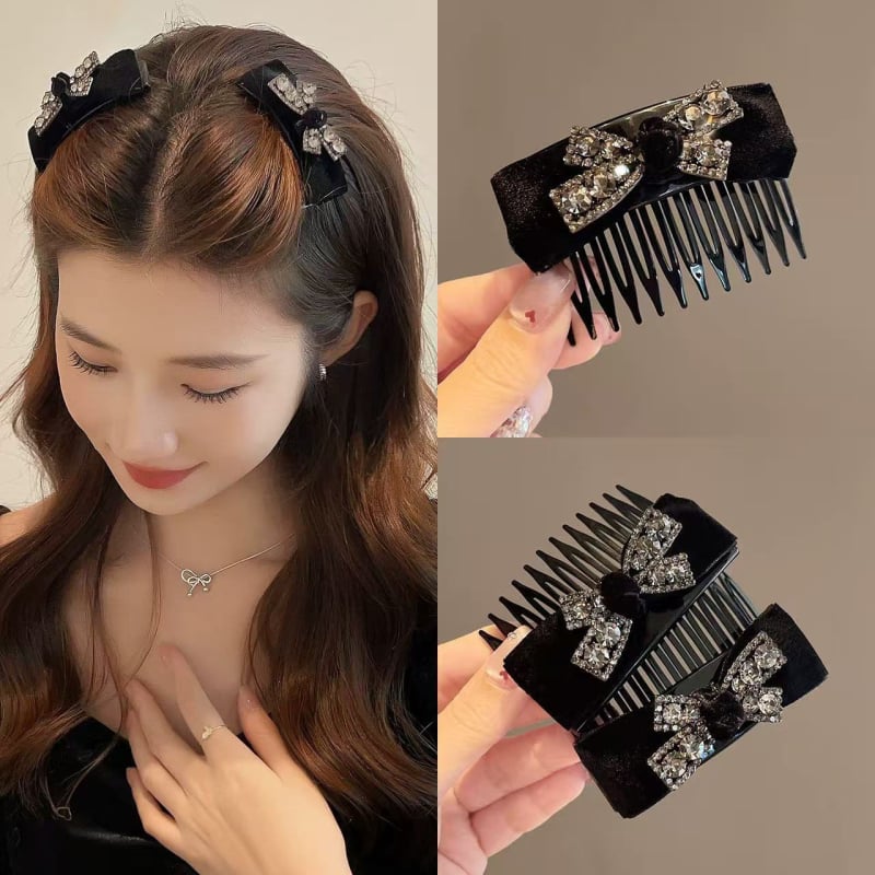 Plaukų segtukas moterims su kaspinu, rankų darbo, madingas stilius, mišrios medžiagos, 2025 žiema