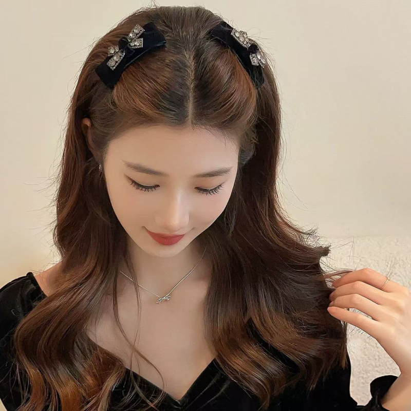 Plaukų segtukas moterims su kaspinu, rankų darbo, madingas stilius, mišrios medžiagos, 2025 žiema