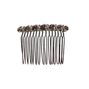 Accesoriu pentru cap: Clește de păr în formă de coroană înclinată, cu cristale, aliaj, placare electro, cristale titan, stil etnic feminin