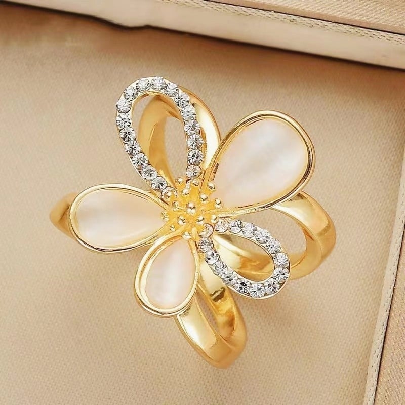 Broš s cvjetnim gumbom za šal i kaput — legura, zlatni uložak, elektroplatiranje, japansko-korejski stil