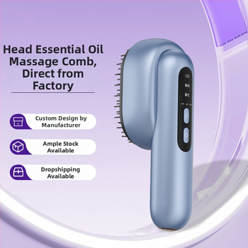 Pieptene de masaj pentru scalp cu pulverizator de ulei esențial și masaj electric cu lumină roșie — portabil, material ABS, brand Neutral, îngrijire acasă a părului